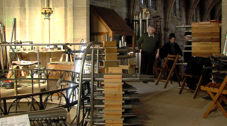 Orgelbau in der Marienkirche (Quelle: BWeins)